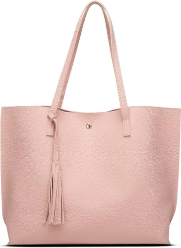 Vista 10 de Dreubea - Bolsa de hombro y de mano de piel sintética suave para mujer, con borla, de gran capacidad