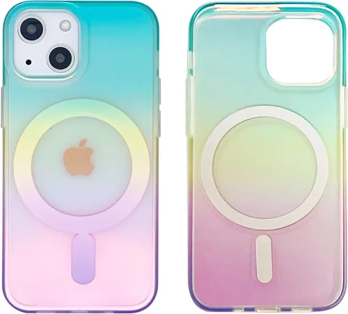 Vista 8 de Funda magnética para iPhone 13 y iPhone 14 de 6.1 pulgadas, compatible con carga MagSafe de poliuretano termoplástico suave, delgada, a prueba