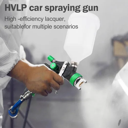 Vista 8 de Kit de pistola pulverizadora HVLP con boquillas de 1.4/1.7/2.0mm, pistola pulverizadora de pintura profesional para coches, reparación de paredes