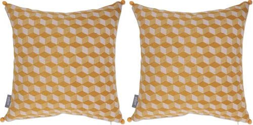 Vista 12 de Pillow Perfect Cojín de medianoche con cubos geométricos para interiores, color azul, 18 x 18 pulgadas