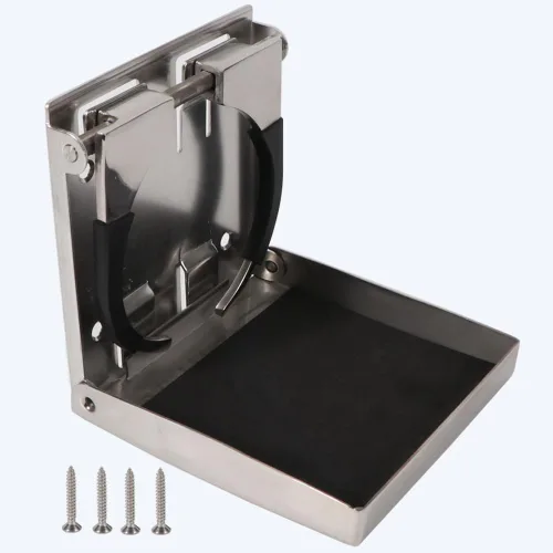 Vista 6 de 2PCS plegable sostenedor de la bebida de acero inoxidable ajustable portavasos marino/barco/caravana/coche (grande)