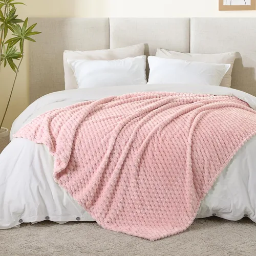 Vista 52 de BEDELITE Manta de forro polar para sofá y cama, manta decorativa de jacquard 3D de almendra, súper suave y acogedora, manta mullida cálida adecuada