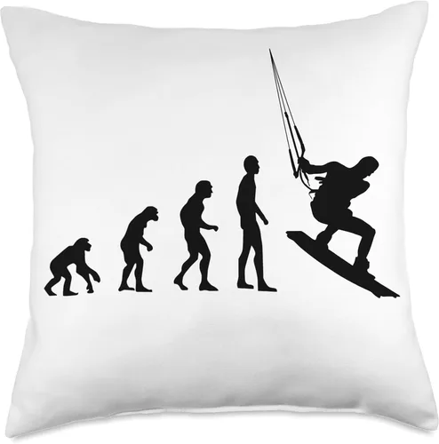Vista 4 de Kitesurf Evolution Kitesurfing Kitesurfer Funny Throw Pillow