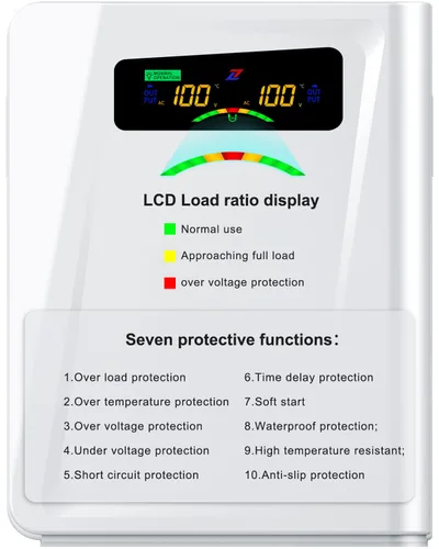 Vista 6 de ZHENGXI Transformador de reducción de 120 V a 100 V 1000 W, convertidores de voltaje de potencia, sin ruido, diez funciones de protección, usando