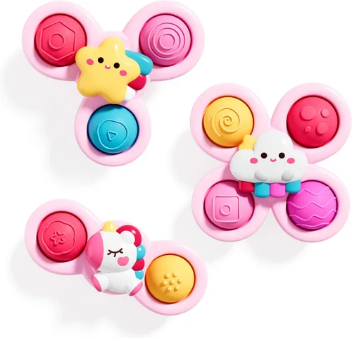 Vista 10 de ALASOU 3 piezas de juguetes sensoriales de viaje en avión con ventosa para niños de 1 año Novedad Spinning Tops 12 18 meses Regalo de cumpleaños
