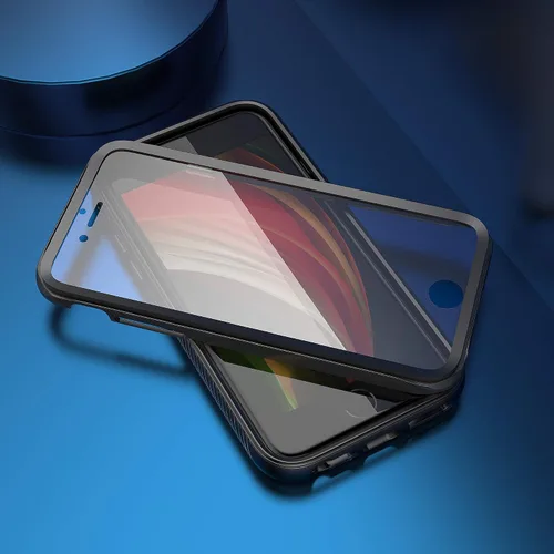 Vista 6 de IDweel para iPhone SE 2020, para iPhone 8 y 7 y SE 2022 (SE 2ª/3ª), funda protectora de cuerpo completo de ajuste delgado con amortiguación de Negro