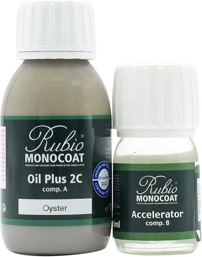 Vista 136 de Rubio Monocoat Tinte y acabado para madera de 650 pies cuadrados - Niebla 5% Oil Plus 2C Aceite de linaza ecológico de secado rápido