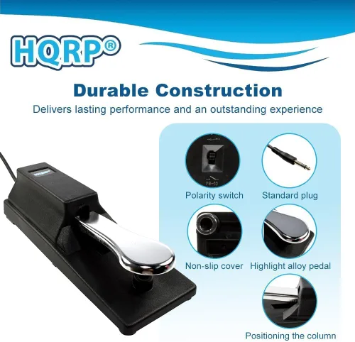 Vista 7 de HQRP Adaptador de CA y pedal de sostenimiento compatibles con Casio CTK-541 CTK-551 CTK-574 CTK-601 CTK-611 CTK-620L LK-300TV LK-90TV LK-94TV