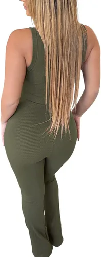 Vista 2 de Ophestin Mono ajustado de color sólido con cuello redondo sin mangas para mujer