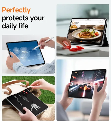 Vista 4 de SMARTDEVIL Protector de pantalla para iPad Air 5ª/4ª de 10.9 pulgadas (2022/2020), iPad Pro de 11 pulgadas (2022/2021/2020/2018) con marco de fácil