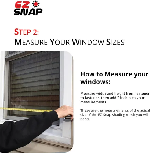 Vista 5 de EZ Snap - Pantallas solares para ventanas exteriores, persianas sin taladro, bricolaje Negro