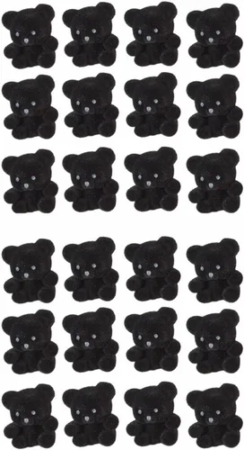 Vista 5 de 24 osos miniatura flocados marrones sentados – Oso pequeño flocado de 1 pulgada Osos marrones surtidos