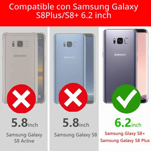 Vista 2 de Funda para Samsung Galaxy S8 Plus, funda Samsung Galaxy S8+ de grado militar, funda con función atril incorporada, armadura, resistente, a prueba