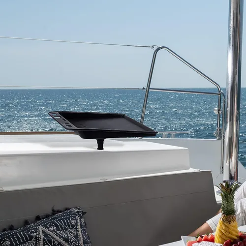 Vista 7 de Mesa de corte para bote de Lenwen para mesa de cebo de bote, tabla de limpieza de peces y filete, mesa de corte de cebo montada con soporte