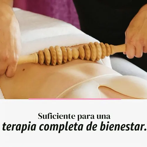 Vista 6 de Tuuli Accesorios - Rodillo de masaje ovalado de madera, rodillo corporal multifuncional para celulitis, tensión muscular y apoyo a la salud