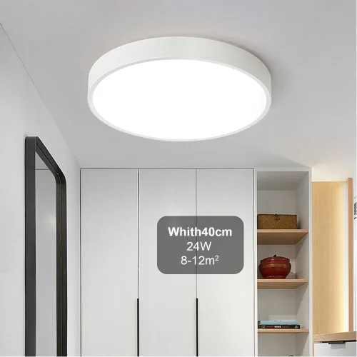 Vista 2 de Led Ceiling Light with Remote White 16 "24w Flush Mount Suitable for Bedroom, Kids Room,Hallway, Balcony, Checkroom,Office,Bathroom Ceiling Lamp