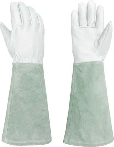 Vista 11 de Rose Pruning Gloves with Forearm Protection, Thorn Resistant Embroidery Design with Extra Long Cuff for Gardening and Pruning Tasks Rosa rojo