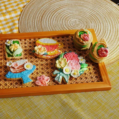 Vista 9 de Molde de silicona de flores para arcilla seca al aire yeso Fondant Cake Deco 11-Cavity