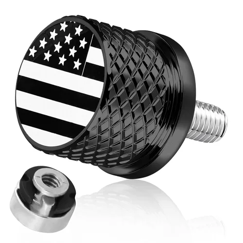 Vista 11 de Tornillo de perno de asiento de guardabarros moleteado inoxidable 1/4"-20 rosca compatible con Harley 1996-2026 Sportster Dyna Softail Touring CVO