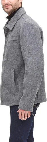 Vista 3 de Dockers Chaqueta de mezcla de lana para hombre con babero acolchado