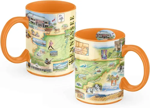 Vista 32 de Taza de cerámica con mapa de 1000 islas de Xplorer Maps (16oz) – Taza de café libre de BPA para bebidas frías y calientes – Perfecta para oficina