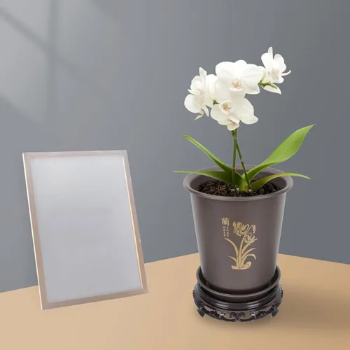 Vista 6 de 2 Sets Orchid Flower Pots with Bases, ABS Plastic Planters