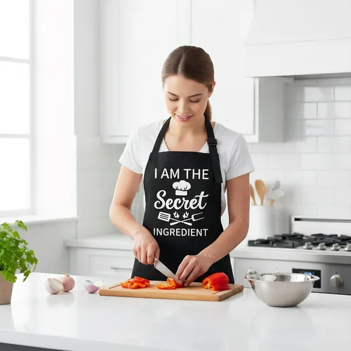Vista 5 de Defresit Juego de delantales divertidos para hornear para mujeres y hombres, suministros de cocina para hornear 2 piezas blanco y negro