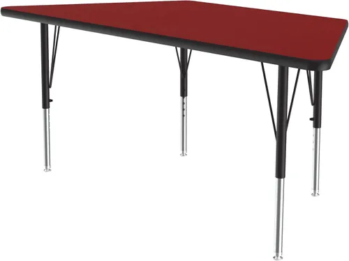 Vista 8 de Correll - Mesa de actividades con forma trapezoidal de 24 x 48 pulgadas, altura ajustable, laminado duradero de alta presión de granito gris Gris
