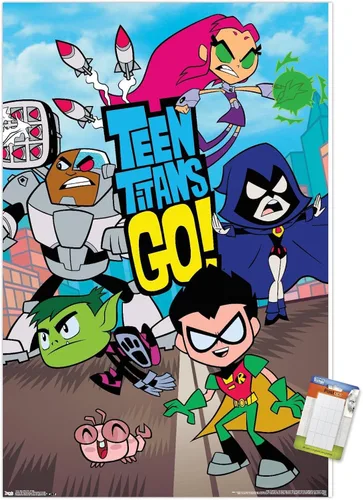 Vista 14 de Trends International DC Comics Teen Titans Go! - Póster de pared grupal, 22.4 pulgadas de largo x 14.7 pulgadas, versión enmarcada en madera