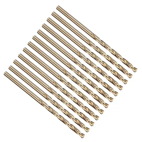 Vista 170 de PATIKIL Broca Jobber de 0.039 in, vástago recto M35 cobalto 5% acero de alta velocidad 135° acabado dorado para metal duro de acero inoxidable - 2