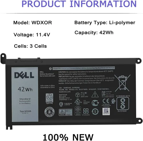 Vista 2 de DELL WDX0R Batería para Inspiron 15 7579 7573 7560 7569 7570 7580 5565 5567 5568 5570 5578 5579 5770 7586 13 7375 736888 7378 5368 5378 5379 17 5765