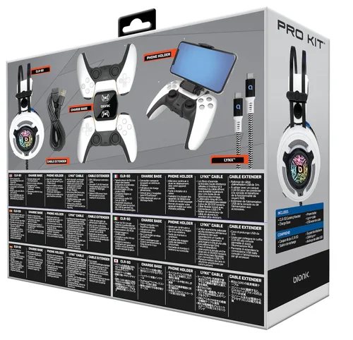 Vista 8 de Bionik BNK-9083 PS5 Pro Kit - Essential Accessories - Headset, Charge Base, Cable