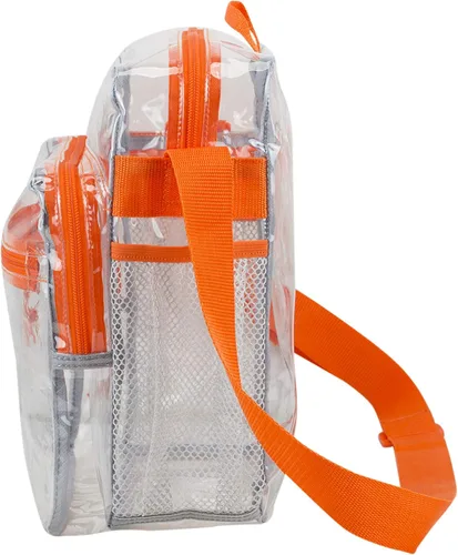 Vista 3 de Eastsport Bolsa transparente aprobada para estadios con correa cruzada ajustable de 12 x 10 x 6 pulgadas, bolsa de mensajero transparente