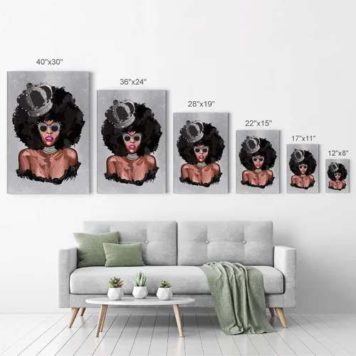 Vista 7 de Arte de pared afroamericano, decoración de pared de arte negro, arte negro afroamericano, arte de pared de niña negra, impresión afroamericana, arte