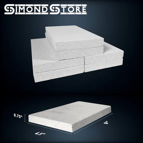 Vista 5 de SIMOND STORE Ladrillos de fuego aislantes – 2500F clasificado 0.75 x 4.5 x 9 pulgadas, ladrillos de fuego suaves para horno de forja, horno