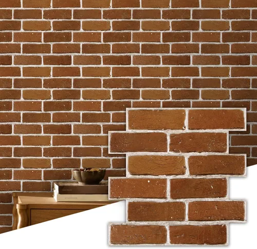 Vista 10 de Commomy Paneles de pared autoadhesivos de ladrillos falsos - 10 piezas de 30 cm x 30 cm de tamaño pequeño, diseño de PVC gris con manchas, papel