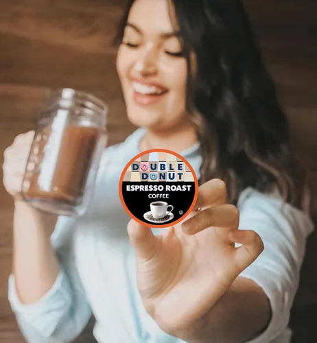 Vista 37 de Double Donut Coffee Cápsulas de Café Half Caff, Cápsulas de Café de Media Cafeína de Porción Individual para Cafeteras Keurig K Cup, Tostado Medio