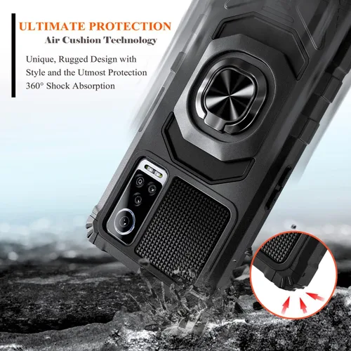 Vista 4 de NZND Funda para BLU G91 Max con protector de pantalla de vidrio templado (cobertura máxima), protección de cuerpo completo [grado militar], funda