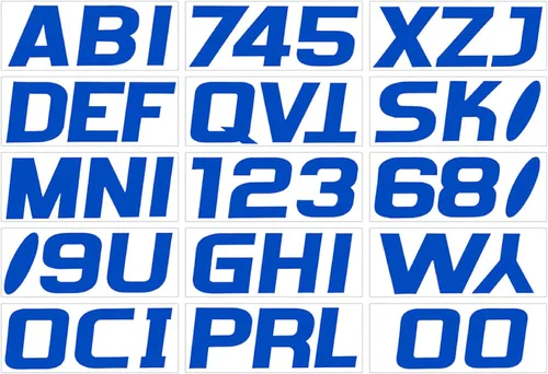 Vista 14 de Kit de números para registro de fábrica Hardline Products en color azul y negro, Negro sólido