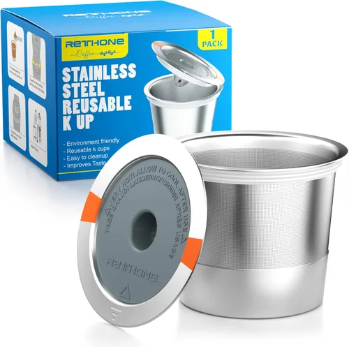 Vista 8 de RETHONE K Cup Cápsulas de café reutilizables, filtro de café de K Cup reutilizable de acero inoxidable compatible con cafeteras Keurig 1.0 y 2.0
