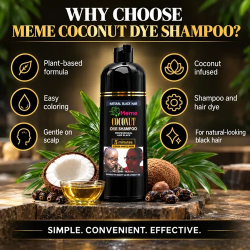 Vista 8 de Meme - Champú con infusión de aceite de coco de 16.9 onzas líquidas, color vibrante, resistente a la decoloración, suave para el cuero cabelludo