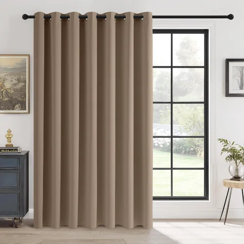 Vista 36 de RYB HOME Cortinas portátiles para puerta con privacidad, cortinas opacas y aislantes térmicas para dormitorio, armario, sala de estar, comedor, Beige
