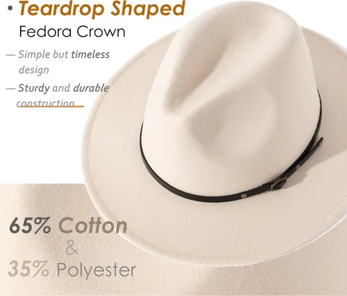 Vista 83 de Lisianthus - Sombrero con cinta con hebilla de ajuste, para mujer, modelo Fedora