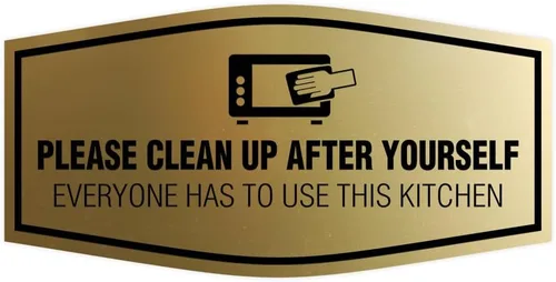 Vista 13 de Signs ByLITA Fancy Please Clean Up After Yourself Everyone Has To Use This Kitchen Sign (Negro) - Pequeño