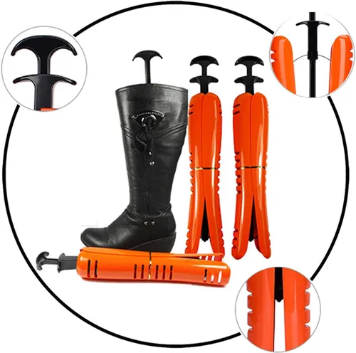 Vista 5 de Coralpearl Soporte moldeador de eje para botas, soporte reutilizable ajustable para botas altas, L 16.5" Naranja, CLOSED 2PCS 15.8" LX6.3" WX2" H