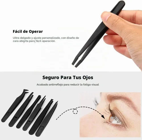 Vista 6 de FEITA Kit de pinzas de plástico de precisión, juego de pinzas antiestáticas de plástico, herramienta de reparación de bricolaje, herramienta de negro