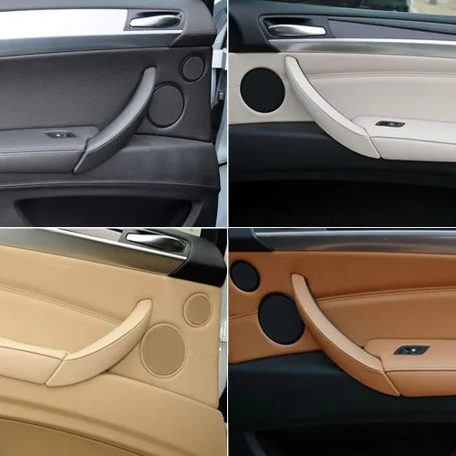 Vista 7 de Conjunto de manija de puerta de cuero para lado del pasajero izquierda/derecha, manija de repuesto para BMW X5 E70 X6 E71 E72 2007-2013