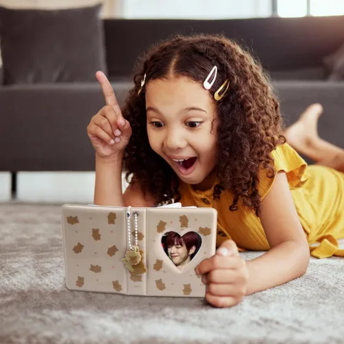Vista 7 de Carpeta para tarjetas fotográficas de 3 pulgadas, soporte para tarjeta fotográfica Kpop, mini álbum de fotos, soporte para tarjeta de fotos, álbum