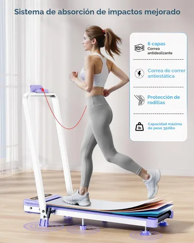 Vista 6 de Almohadilla para caminar con 12% de inclinación/barra de mango de altura ajustable, almohadilla para caminar mejorada de 3.5 HP con barra de asa