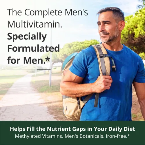 Vista 3 de Suplemento multivitamínico multimineral diario para hombres - Vitaminas A, C, E, D, B1, B2, B3, B5, B6, B12. Magnesio, biotina, espirulina, zinc.